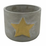 Container with a star, gray and gold, 18x16cm (SALE)|Ego Dekor