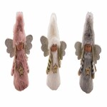Decoration angel in a fur coat, 10.5x5x14cm, package contains 3 pieces!|Ego Dekor