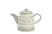 !(CLEARANCE SALE)! Teapot CREAM & COUNTRY, menthol - stripes|TaG WoodWare