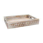 Tray NORDIC, 31x22x5.5cm, acacia, white patina|TaG WoodWare