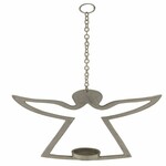Angel candle holder, silver, 25x25x5cm (SALE)|Ego Dekor
