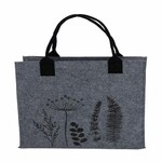 Meadow grass bag, felt, grey/black, 30x15x30cm (SALE)|Ego Dekor