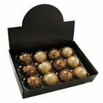 Christmas decorations, brown and gold, dia. 8cm, package contains 4 pieces! (SALE)|Ego Decor