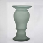 Candlestick|vase 30cm, ABRIL, green matte|Vidrios San Miguel|Recycled Glass