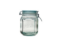 Recycled glass jar with cap 