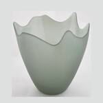 Bowl FESTON, ruffled, 30cm, green matt|Vidrios San Miguel|Recycled Glass