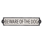 BEWARE OF THE DOG sign, wall-mounted, cast iron, 26x5cm|Esschert Design