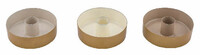 Round candlestick, metal, brown/white/beige, 9x9x3cm, (package contains 3 pieces!)|Ego Dekor