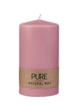 Candle made of natural wax, diameter 7x13 cm, pink|anti-cross, pc|Wenzel