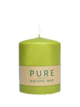 Natural wax candle dia.7x9cm, green|olive, pc|Wenzel