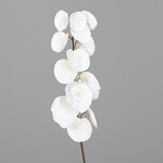 Sztuczny kwiat gałązka eukaliptusa, 80cm, tekstylny, biały, (opakowanie zawiera 1 sztukę)|DPI|Ego Dekor