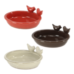 Bath/drinker/bird feeder DESERT DREAM, red/white/brown ceramic, 30x24x12cm|Esschert Design