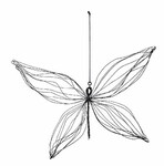 Butterfly curtain, metal, black, 13.5x0.2x7.5cm, (package includes 1 pc)|Ego Dekor