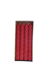 Candle TWIST diameter 2.8x25cm, red|ruby, box 4 pcs|Wenzel