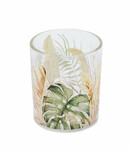 Candlestick LEAVES, glass, clear, diameter 7x8cm, (package includes 1 pc.)|Ego Dekor