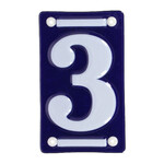 House number 3, enamel, blue/white, 7x12cm|Esschert Design