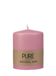 Natural wax candle dia.7x9cm, pink|antique-rosa, pc|Wenzel