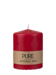 Natural wax candle dia.7x9cm, red|carmine-rot, pc|Wenzel