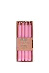 TAPER candle made of natural wax, diameter 2.3x25cm, pink|antique-rosa, pack of 4|Wenzel