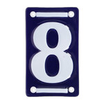 House number 8, enamel, blue/white, 7x12cm|Esschert Design