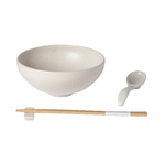 Miska|ramen, lžička, odkladač na hůlky pr.19cm|1L, PACIFICA, bílá (vanilka) set|Casafina